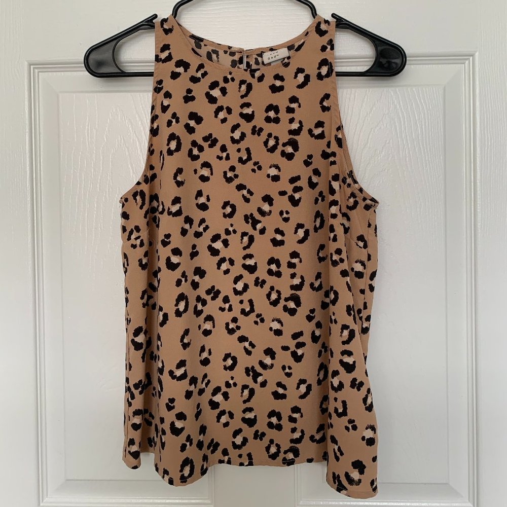 Beige and Black A New Day Cheetah Tank